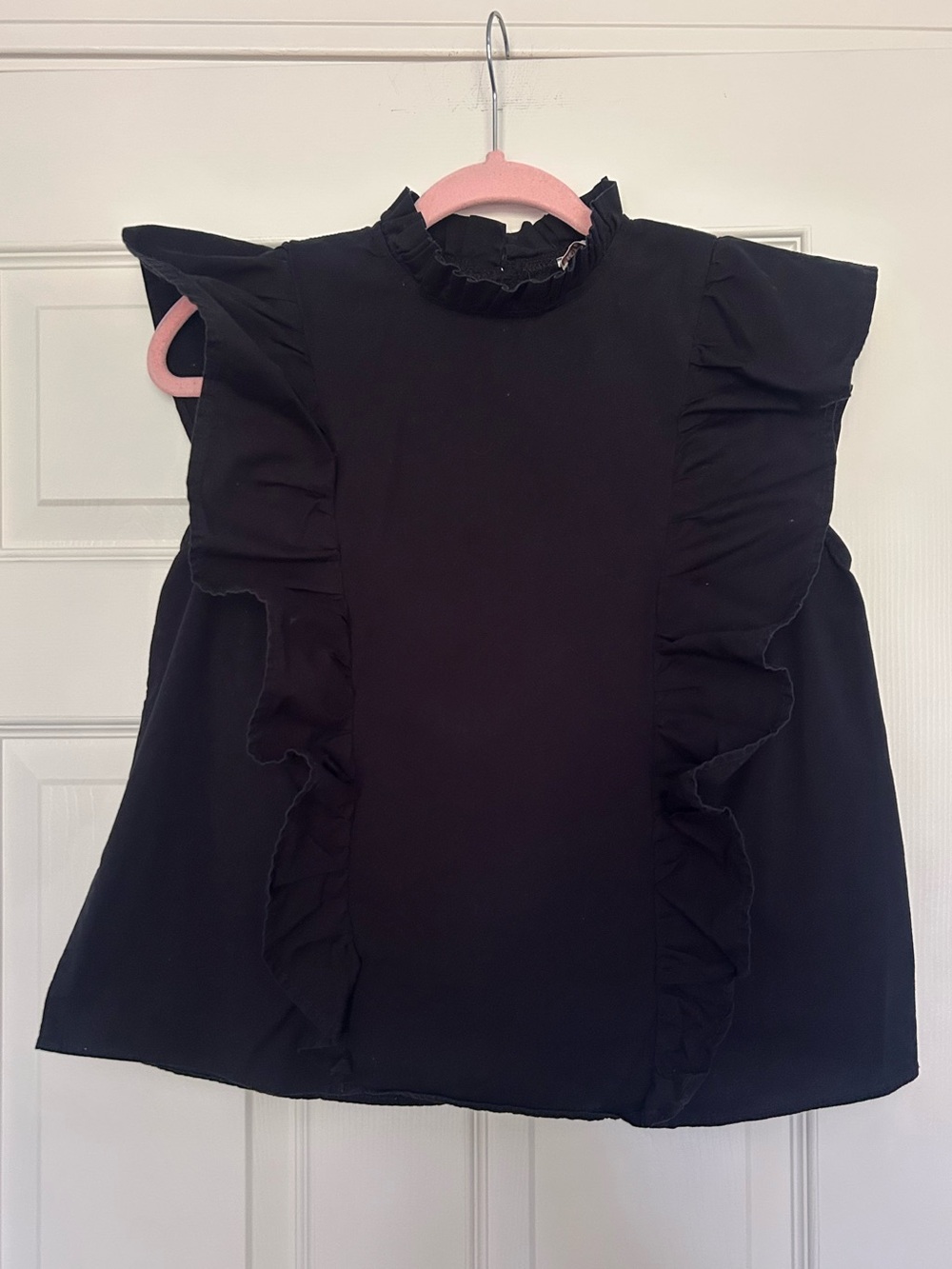 Karlie black ruffle top